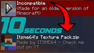 FIX Incompatible  Made For An Older Version Of Minecraft Tutorial [upl. by Odravde]