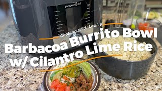 Pressure Cooker Barbacoa Burrito Bowl with CilantroLime Rice  Pampered Chef [upl. by Ahsrat]