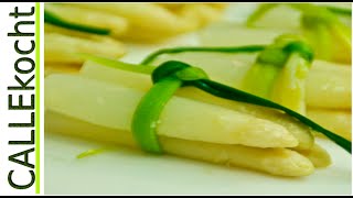 Frischer Spargel kochen und als Bündchen binden und servieren  Super schön lecker und praktisch [upl. by Dalila]