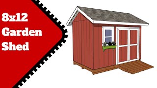 8x12 Garden Shed with Ramp Plans [upl. by Airda]