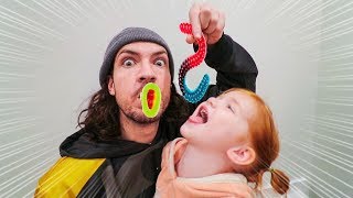 GUMMY FOOD vs REAL FOOD Adley Vs Dad [upl. by Ilera830]