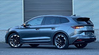 Skoda NEW Enyaq Sportline 2023 IV80 in 4K Graphite Grey 21 Inch Betra Walk Around amp Detail inside [upl. by Ephram86]