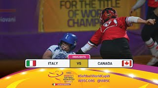 Highlights  Game 12 Italy vs Canada  2024 WBSC Women’s Softball World Cup  Finals [upl. by Oahc308]