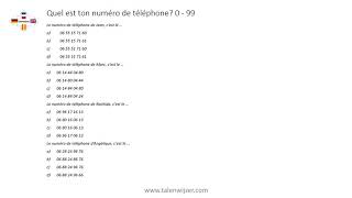 Franse getallen telefoonnummers 099 herkennen  multiple choice  numéros de téléphone [upl. by Nalyr]