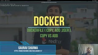 18 Docker in Hindi  Dockerfile add copy user difference between copy and add in docker file [upl. by Kenzi]