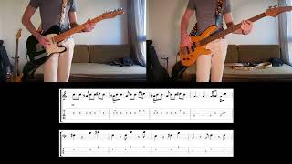 Red Hot Chili Peppers  Around The World Guitar amp Bass cover with tabs [upl. by Llennor352]