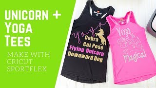 How to Use Cricut SportFlex  Make Unicorn Yoga Tanks [upl. by Prager]