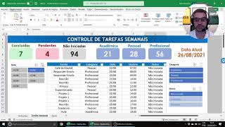 Controle de Tarefas no Excel  Link na Descrição do Vídeo [upl. by Aseret]