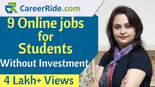 9 Online jobs for students to earn without investment  Best part time jobs for students [upl. by Dwight]