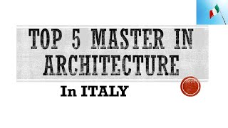 Top 5 Masters of Architecture in Italy Tuition fee Scholarships Application links in description [upl. by Arzed]