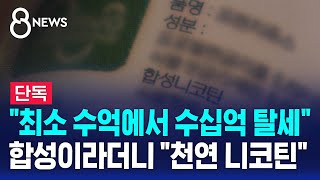 단독 quot최소 수억에서 수십억 탈세quot…합성이라더니 quot천연 니코틴quot  SBS 8뉴스 [upl. by Dazhahs]