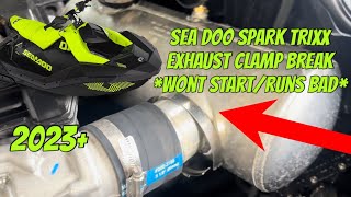 2023 Seadoo Spark Trixx Wont Start  Exhaust Clamp Issue [upl. by Obeng810]