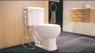 RinseWorks  Aquaus 360 Hand Held Bidet Sprayer for Toilet Installation Video [upl. by Viv125]