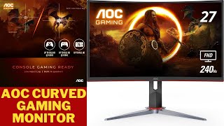 AOC Curved Frameless UltraFast Gaming Monitor  monitor gaming  gaming accessories  monitors [upl. by Okomot]