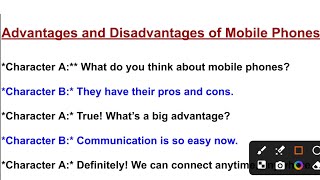 Advantages and disadvantages of mobile phone dialogue writing  Dialogue writing [upl. by Klarrisa882]