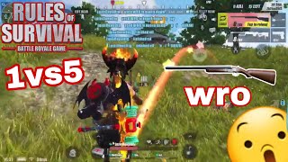 🔥1 Vs 5 Wro kill Montage Solo Fireteam🔥 Rules Of Survival 14K Gaming [upl. by Yenduhc]