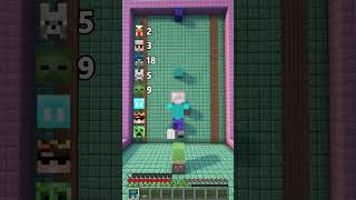 Place Block vs Height Challenge with Mobs in Minecraft 😱 もういいよ minecraft shorts [upl. by Anneg]