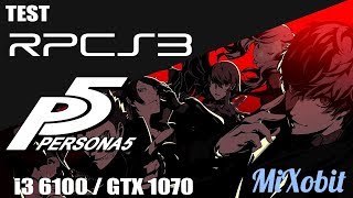 Rpcs3 Persona 5 Full HD 1080  i3 6100  gtx 1070 Vulkan [upl. by Efthim]