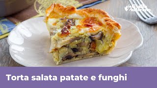 TORTA SALATA PATATE E FUNGHI piatto unico filante e saporito [upl. by Deb696]