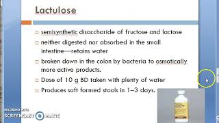 Pharmacology 672 a Laxative Lactulose constipation treatment osmotic purgative [upl. by Cyna45]