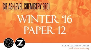 CIE AS Chemistry 9701  W16 P12  Solved Past Paper [upl. by Wan699]