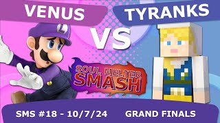 Soul Melter Smash 18 GRAND FINALS  NVR  Venus Luigi VS Tyranks [upl. by Aerbma]