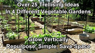 Over 25 Vegetable Garden Trellising Designs Crop Examples Materials Vertical Growing Ideas [upl. by Wilde68]