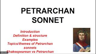 WHAT IS PETRARCHAN SONNET [upl. by Nelram]