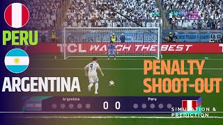 Penalty shootout ⚽ Argentina  Peru 🏆 AMERICA CUP 2024  Video game simulation [upl. by Aleciram831]