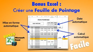 Feuille DE POINTAGE Excel facile Rapide [upl. by Tepper708]