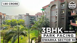 पैसा वसूल PARK FACING 3 BHK Flat for sale in 190 Crore  DWARKA SECTOR 10 80 LOAN  BRS SHOW S424 [upl. by Oribel]