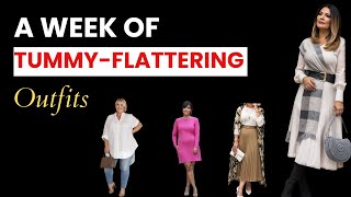 Style Tips On How To Dress amp Flatter A Large Tummy  Flattering Outfit Ideas for Women with a Tummy [upl. by Evvie]