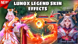 LUNOX LEGEND SKIN OFFICIAL EFFECTS VOICE LINES amp ENTRANCE ANIMATION🔥 [upl. by Strenta]