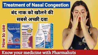 बन्द नाक को कैसे खोलें  Treatment of Nasal congestion  oxymetazoline hydrochloride nasal spray [upl. by Noira]