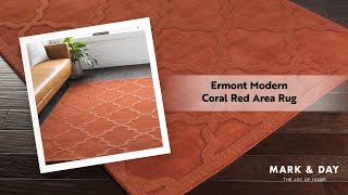 Ermont Modern Coral Red Area Rug [upl. by Mohkos]