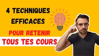 Comment MÉMORISER tous tes cours FACILEMENT grâce à 4 techniques efficaces [upl. by Allayne]