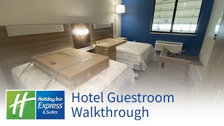 Holiday Inn Express amp Suites Hotel Guestroom Walkthrough [upl. by Relyuc]