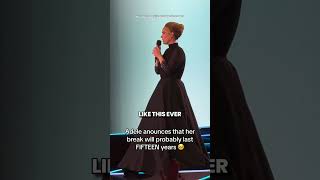 Adele starts crying as she announces 15 year break from music 🥺💔 shorts adele concert [upl. by Werdn]