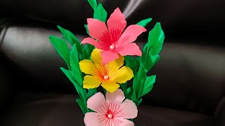 Very easy paper flower craft ll Paper flower making step by step ll diy paper flower diy paper [upl. by Donahoe]