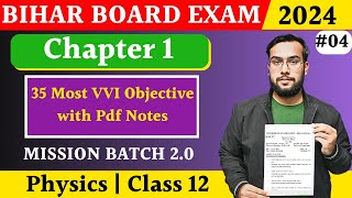 Electric Charges amp Fields 35 Most VVI Objective for Bihar Board Class 12 Physics Chapter 1 [upl. by Eunice]