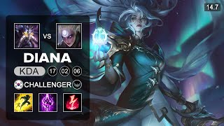 Diana vs Kassadin Mid  KR Challenger  Patch 147 Season 14 [upl. by Elmajian787]