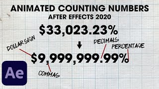 Numbers counting up with commas decimals ULTIMATE GUIDE  After Effects 2020 Update [upl. by Giles187]