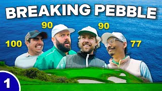 Golfers of Different Skill Levels VS Pebble Beach  BREAKING PEBBLE Pt 1 [upl. by Terr]