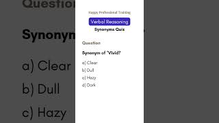 Synonyms Quiz  Day 4  Verbal Reasoning interview reasoning [upl. by Anyel]