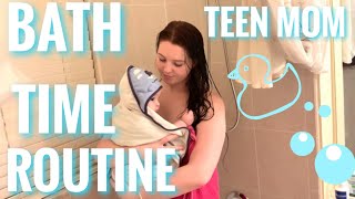 Bath time routine single teen mom [upl. by Attenaej]