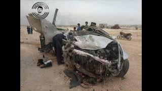 Indus Highway jamshoro to sehwran Road accident at khanot car and shahzore 5 peoples expired 6524 [upl. by Hortensia689]