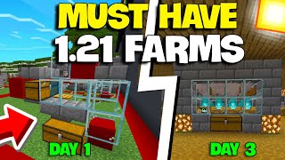 5 MUST HAVE Farms for Minecraft Bedrock 121 XP  LOOT [upl. by Okram782]