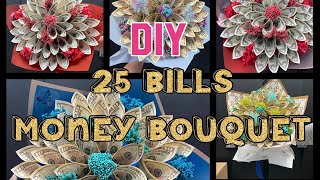 How to make 25 Bills Money Bouquet by KK House [upl. by Ardnalahs]