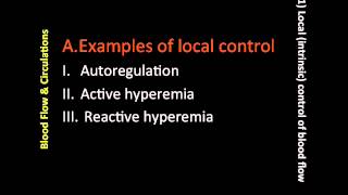 Local Intrinsic Control of Blood Flow 1 of 4 [upl. by Leifer]