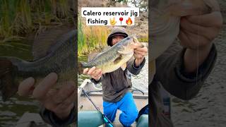 Bass fishing at calero reservoir in sanjose ca with jigs in cold water bassfishing fishing fyp [upl. by Esinehs]